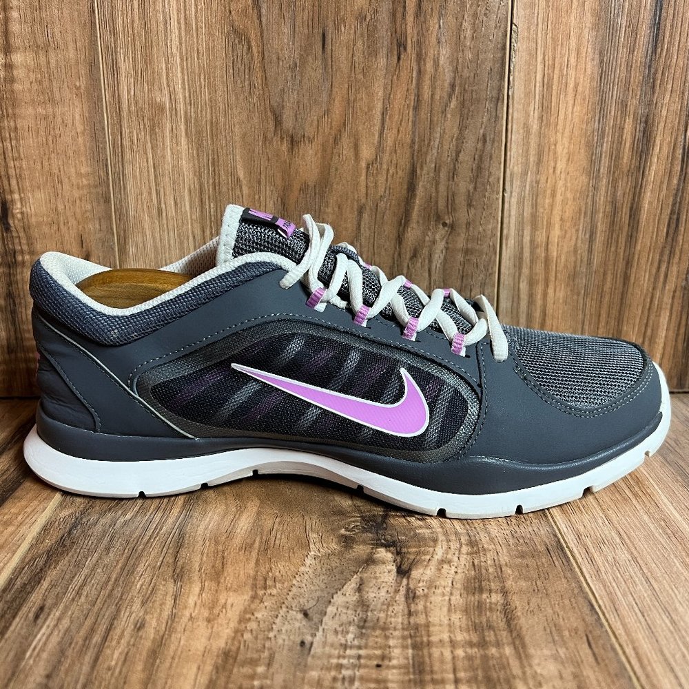 Nike Flex Trainer 4 Womens Running Shoes Grey Pink Athletic 643083 014 Size 9